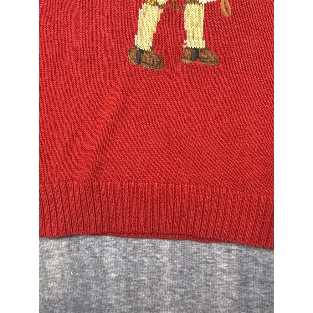 RARE Vintage 90s Polo‎ Ralph Lauren Red Equestrian Horse Knit Sweater Medium